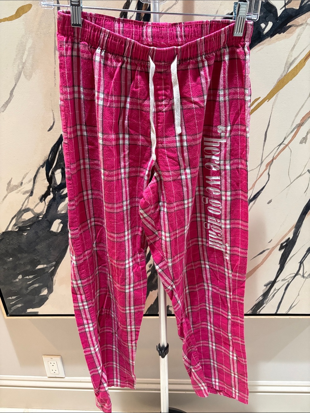 District Kids Pink Plaid Pajama Bottoms